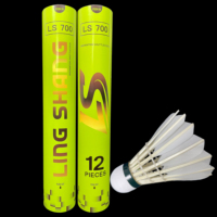 Volants de badminton LS700 75-78 Speed A-Class en plumes d'oie, durabilité A+, lot de 12