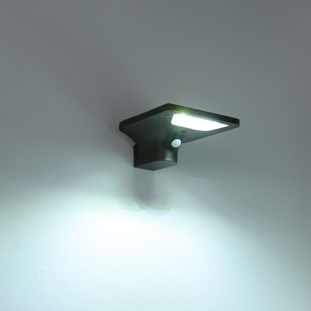 1200 Lumens IP65 6000K Daylight Aluminum Case LED Solar Garden Lights Outdoor Motion Light Sensor Wall Lamp Rechargeable 120