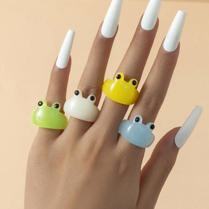 Go Party Creative Cartoon Pumpkin Ghost Halloween Finger <strong>Rings</strong> Candy Color Funny Skeleton Snail <strong>Frog</strong> Acrylic Resin <strong>Rings</strong> - Product Image 3