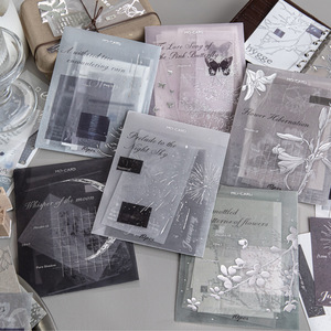 10 pièces de notes gaufrées par paquet, avec le matériau créatif de marquage à chaud argenté de la série Plain Shadow Realm - Product Image 1