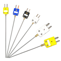 WRNK-161 Dual Pin Interface K-type Armored Thermocouple Temperature Sensor 304 Stainless Steel Probe IP65 OEM Laboratory