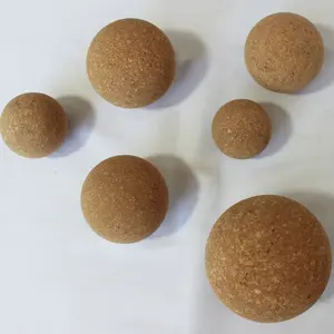 Personnalisé 80mm dia. Boule de massage de yoga en liège naturel écologique 100% Boule de yoga en liège naturel