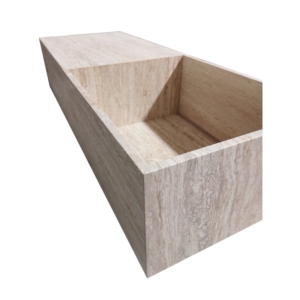 Раковина из бежевого известняка, мраморная раковина, раковина из травертина - Product Image 3