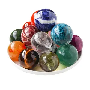 หินควอตซ์คริสตัลธรรมชาติลูกบอลคริสตัลอเมทิสต์ทรงกลมสีใสสำหรับเป็นของขวัญของที่ระลึก