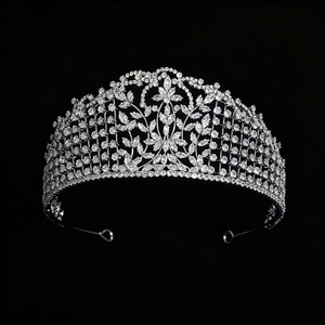 Fascia per capelli con corona <span class=keywords><strong>di</strong></span> zirconi <span class=keywords><strong>di</strong></span> alta qualità, tiare da sposa con zirconi trasparenti <span class=keywords><strong>di</strong></span> prima qualità, capolavoro per ballo <span class=keywords><strong>di</strong></span> fine anno, copricapo da regina, all'ingrosso - Product Image 2