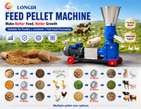 Machine à granulés d'aliments pour animaux en acier au carbone 20, 220V, directement de l'usine, pour la production d'aliments à base de paille pour bovins, poulets et chèvres