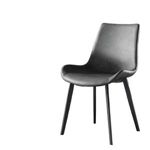 Silla de Comedor Moderna Tapizada en Cuero Negro Estilo Adulto - Product Image 5