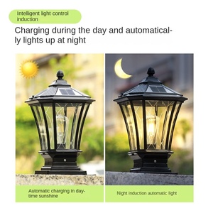 Moderno impermeable LED Solar Powered exterior Pilar luz principal puerta columna luz para el hogar jardín pared poste lámpara de luz solar - Product Image 5