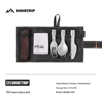 Ensemble de couverts de camping en titane pur, léger et portable, cuillère, fourchette, couteau, baguettes pour la randonnée et le pique-nique