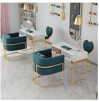 Table de manucure professionnelle noire pour salon, mobilier de manucure, table et chaise pour nail art