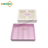 Boîte d'emballage en papier personnalisée pour macarons, biscuits et gâteaux, avec tiroir coulissant et insert de séparation pour boulangerie