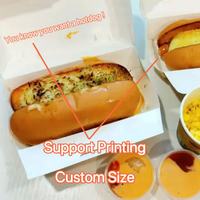 Boîtes de support de plateau de papier de nourriture de hot-dog imprimées en carton pour l'emballage