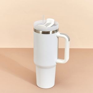 Insulated <b>Travel</b> Car H2.0 <b>Handle</b> Tumbler 40oz <b>Mug</b> Lid Straw Anti-Slip OEM ODM Custom Logo - Product Image 1