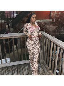 2026 Cross-border Europe and America Hot Selling Leopard Print Color Block Women's Clothing <b>Set</b> <b>Sexy</b> Hot Girl - Product Image 4