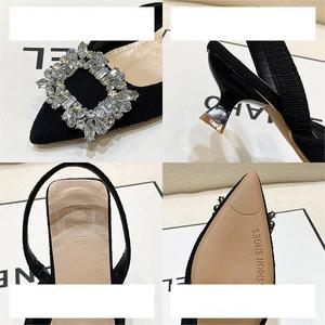 619 nuovo prodotto tacchi per gatti a basso prezzo mezze scarpe 3 colori all'ingrosso alla moda sandali da donna design semplice - Product Image 6