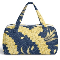 Tas Duffel Perjalanan Berlapis dengan Motif Bunga Ringan dan Elegan, Dilengkapi Resleting dan Pegangan, untuk Perjalanan Akhir Pekan
