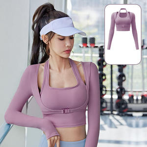 Manches longues 2024 personnalisé nouveau printemps Fitness porter Yoga trous pour les pouces course Slim Fit sport femme chemise athlétique Gym haut d'entraînement - Product Image 3
