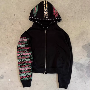 <span class=keywords><strong>Felpa</strong></span> <span class=keywords><strong>Nera</strong></span> Tinta Unita <span class=keywords><strong>con</strong></span> Cappuccio e <span class=keywords><strong>Zip</strong></span> in Cotone Unisex Spessa Comoda Leggera Stile Streetwear <span class=keywords><strong>con</strong></span> Stampa Personalizzata da <span class=keywords><strong>Uomo</strong></span> - Product Image 1