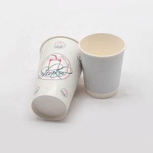 Gobelet en papier <span class=keywords><strong>blanc</strong></span> à paroi unique/à double paroi imprimé de logo spécial personnalisé de 12oz avec couvercle pour le thé Matcha au chocolat chaud Latte - Product Image 3