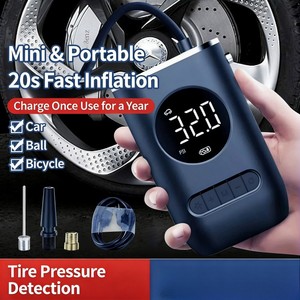 Nuevo Compresor de Aire Portátil Inalámbrico de 12V para Auto, Manómetro Digital, Apagado Automático ABS, Monitor de Presión de Neumáticos, 2000mAh, Inflador - Product Image 1