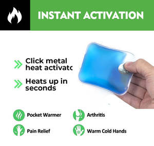 Vente en gros de packs de glace et de chaleur en gel à clic magique, personnalisés avec logo, certifiés CE, écologiques, durables, petits, pour la physiothérapie, le camping, les blessures sportives - Product Image 2