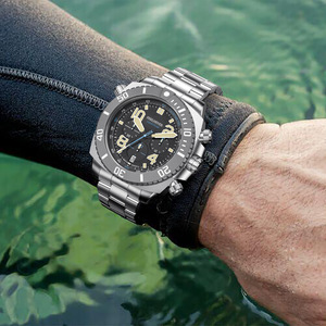 JUST Men's Quartz <b>Watch</b> Stainless Steel <b>Case</b> Folding Clasp with Safety Chronograph Tachymeter Luminous Waterproof Date Analog - Product Image 2