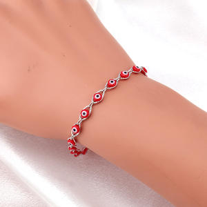 Pulsera de Ojo Turco de Aleación de Cobre, Joyería Unisex de Regalo, Diseño Minimalista de Colores Mixtos - Product Image 3