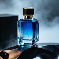 Flacon de parfum en verre transparent de luxe de 50 ml avec bouchon de parfum, flacons pulvérisateurs cosmétiques, emballage en gros