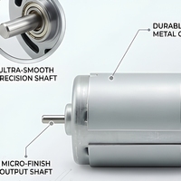 Motor DC Mini Berkecepatan Tinggi RS-385 24V dengan Sikat Karbon, Mesin Listrik Magnet Permanen untuk Mainan, Pengering Rambut, Bor, Alat DIY, Hobi, Kustom