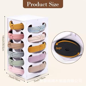 Headband Storage Rack 6 Tier <b>Rotating</b> Hair Accessory Organizer For Jewelry Display - Product Image 5
