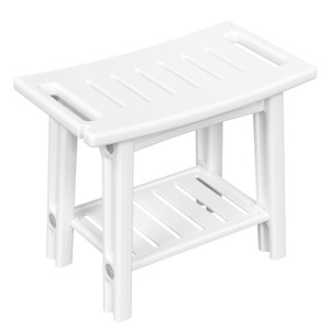 Bathroom <b>Stool</b> Shower Bench <b>Plastic</b> 56x32x45cm Double Layer Non Slip White For Kids Pregnant Elderly Household Use - Product Image 5