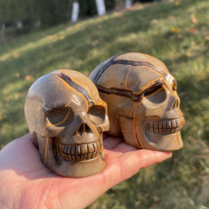 Escultura de Crânio de Cristal de Pedra Natural para Cura, 4 Polegadas, Escultura de Cristal Septarian para Decoração - Product Image 4