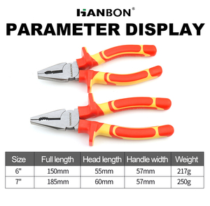 6 7 8 &quot; Inch <strong>Electrical</strong> <strong>Combination</strong> <strong>Pliers</strong> Universal Tools Cutter <strong>Pliers</strong> VDE Approved 1000V Insulated <strong>Plier</strong> - Product Image 5