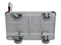 Chariot à plateforme en acier moyen, capacité de charge 400 kg, roues TPR de 6 pouces avec frein, poignée pliable, chariot robuste à roulettes, usage industriel, OEM