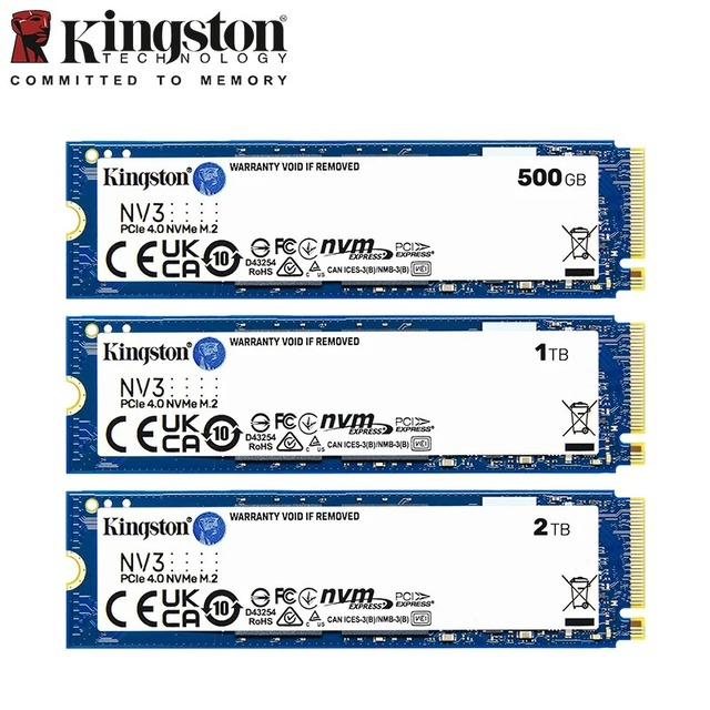 Original Kingston NV3 PCIe 4.0 NVMe M.2 Gen4 2280 SSD 500GB 4TB Solid State Drive 2TB 1TB Hard Drive up to 6000Mb/s Hard Disk