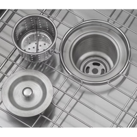 Évier de cuisine simple en acier inoxydable, moderne, à encastrer, finition brossée, rectangulaire, sans robinet