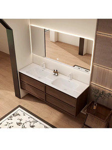 New cosmetic <b>wall</b>-mounted bathroom cabinet LED light strip defogger large storage bathroom vanity - Product Image 3