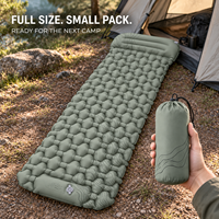Matelas de couchage gonflable pour le backpacking avec cellules d'air en nid d'abeille, pompe à pied intégrée et nylon TPU 40D pour le développement OEM