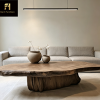 Table basse irrégulière en bois massif Wabi-Sabi japonaise pour salon, chambre à coucher, table à thé zen simple de haute qualité de style nordique