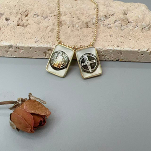 Collar con Colgante Religioso Católico, Sagrado Corazón de Jesús, Nuestra Señora del Monte Carmelo, Colgante Doble, Joyería Cristiana, Regalo para Mujer - Product Image 4