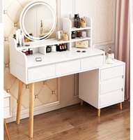 Meubles de chambre à coucher, coiffeuse de maquillage, ensemble de coiffeuse moderne et Simple avec miroir éclairé