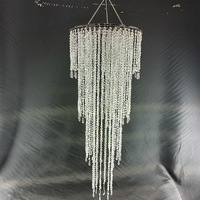 Lustre en acrylique et fer de luxe léger avec LED 60W, indice de protection IP44, luminaire suspendu pour décoration de mariage et d'événements festifs