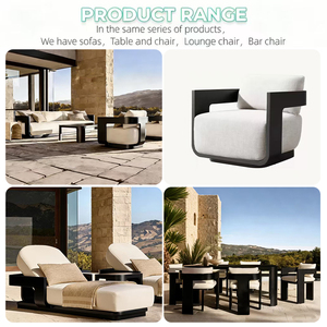 Set di Sedie da Pranzo per Esterni in Lega di Alluminio per Hotel e Ville, Arredamento Moderno per Patio, Giardino e Cortile, Set Tavolo Impermeabile per Esterni - Product Image 6