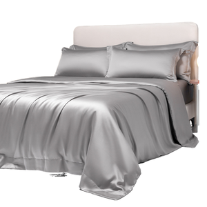 Luxury 300 TC 100% Cotton <b>Black</b> Satin Plain Bedsheet Set with Pillow Covers Ultra Soft Breathable Hotel <b>Bedding</b> Wholesale Export - Product Image 1