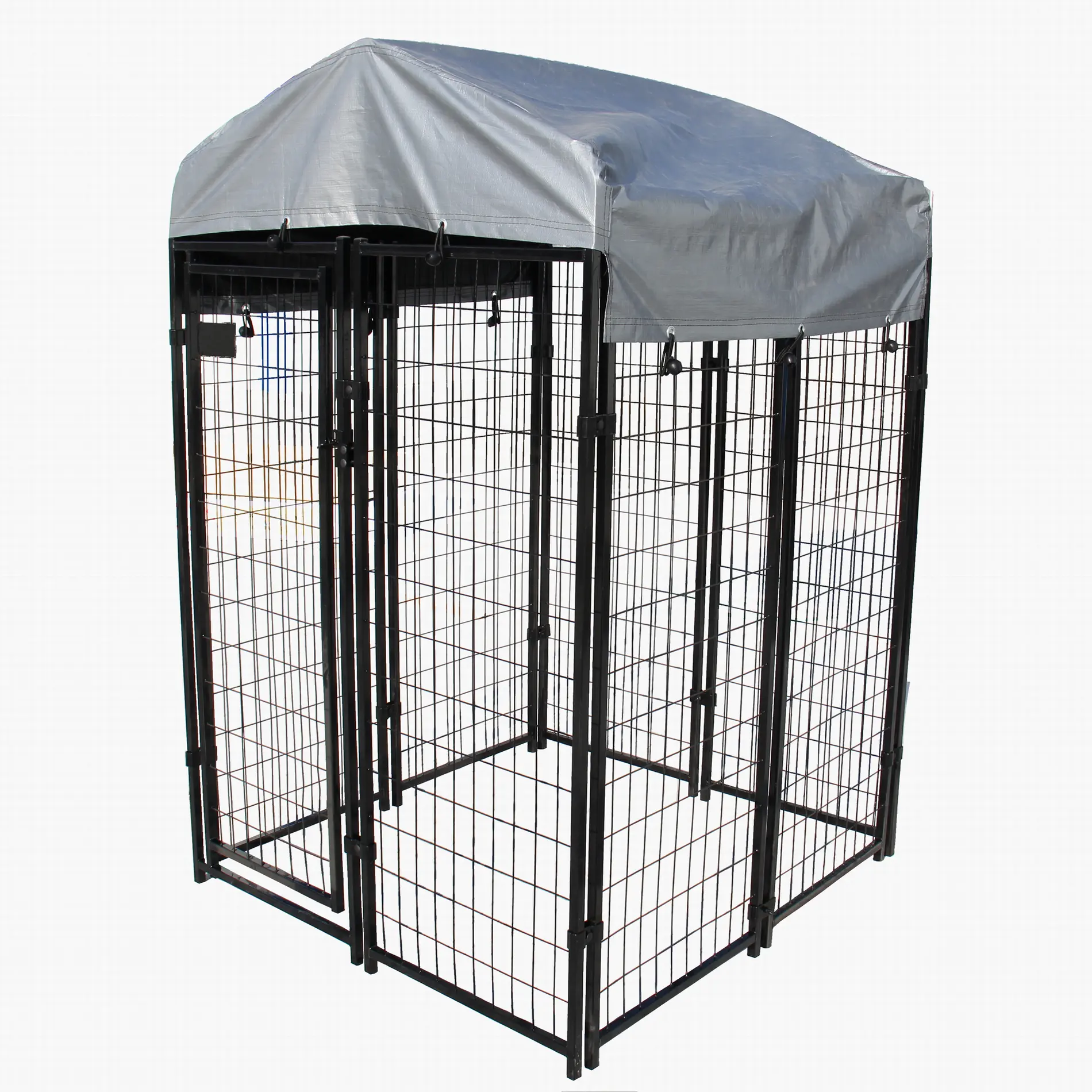 Evcil hayvan ürünleri klasik açık köpek kulübesi kafesleri, evcil hayvan kafesi su geçirmez çatı/evcil hayvan oyun parkı/metal köpek çalışma kafesi