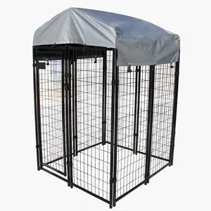 Cage d'extérieur classique pour les animaux domestiques, abri pour chiens, avec toit étanche, parc pour animaux domestiques/cage en métal