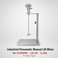 Mélangeur pneumatique en alliage d'aluminium à plateforme à levage manuel de 5 gallons, 1/8HP, 60-2700RPM, agitateur de peinture industriel, lame de 95 mm