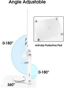 Home Office Desktop Foldable Metal Acrylic Angle Height 360 Rotatable <b>Book</b> <b>Stand</b> for Reading - Product Image 2