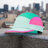 Casquette de camping unisexe personnalisable avec logo, 5 panneaux, couleurs vives, séchage rapide, maille flexible, légère, réglable, en nylon, toutes saisons