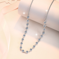 Collier Pendentif Rond en Argent Sterling S925 avec Moissanite VVS1 de 3mm Entièrement Sertie, Idéal pour les Fiançailles (Vente en Gros)
